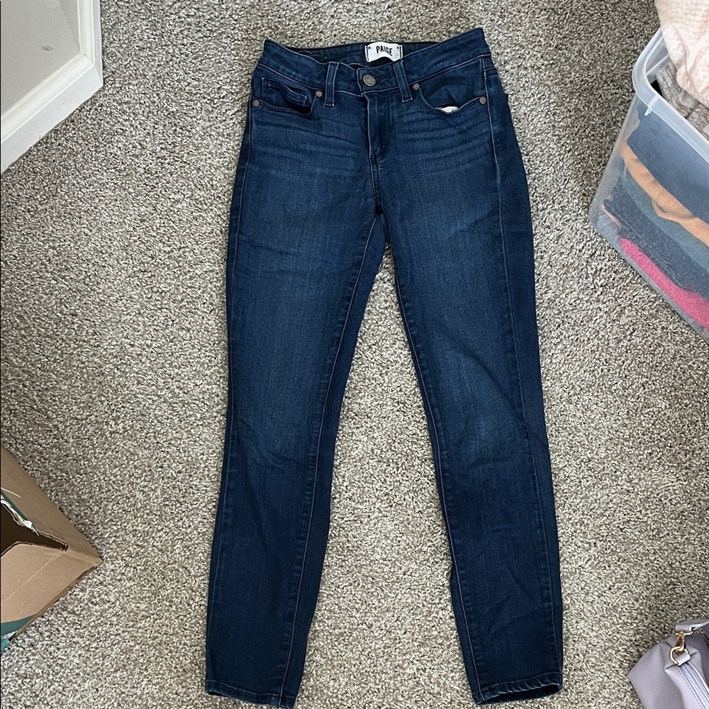 PAIGE Dark Indigo Women's Verdugo Ankle Skinny Jeans